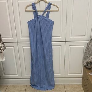 Stylish Blue Striped Maxi Dress
